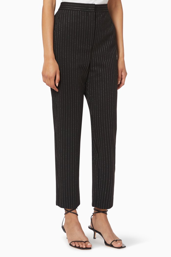 

Primato Pinstripe Lame Trousers, Black