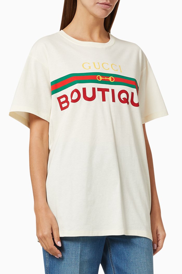 

Boutique Print T-shirt in Cotton Jersey, White