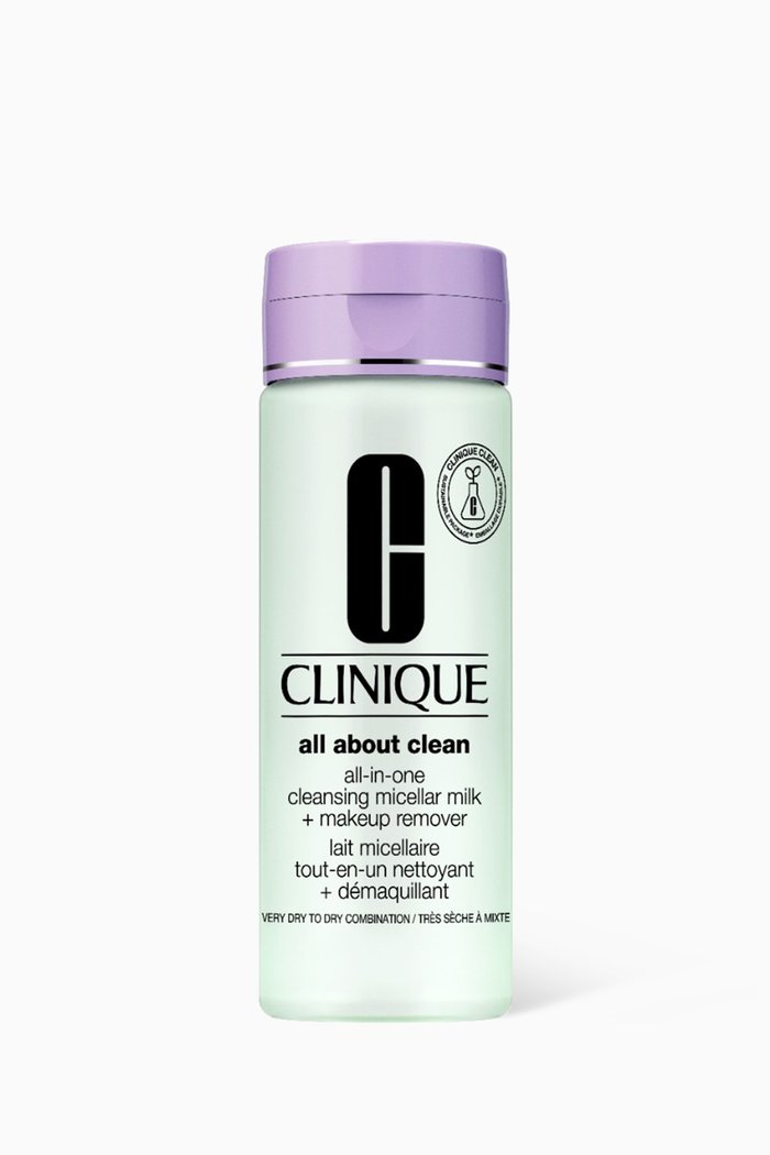 

All About Clean™ All-in-One Cleansing Micellar Milk + Makeup Remover Skin Type 1 & 2, 200ml, Colourless