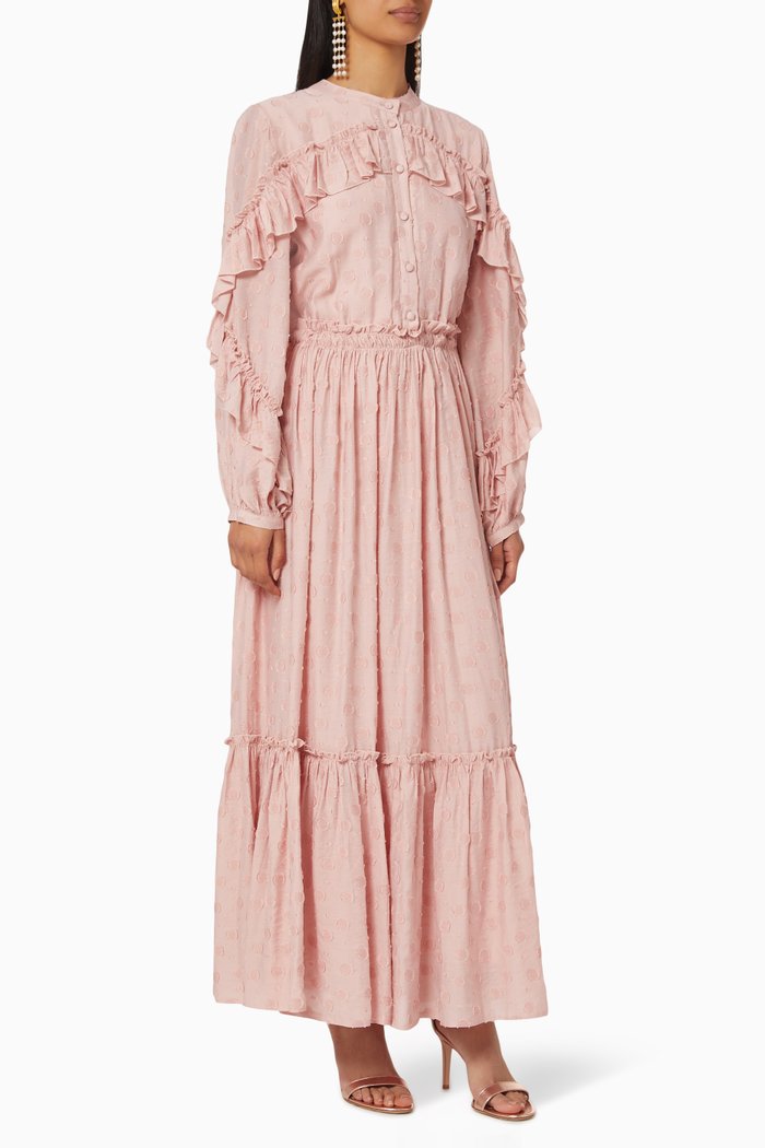 

Frilled Maxi Dress, Pink