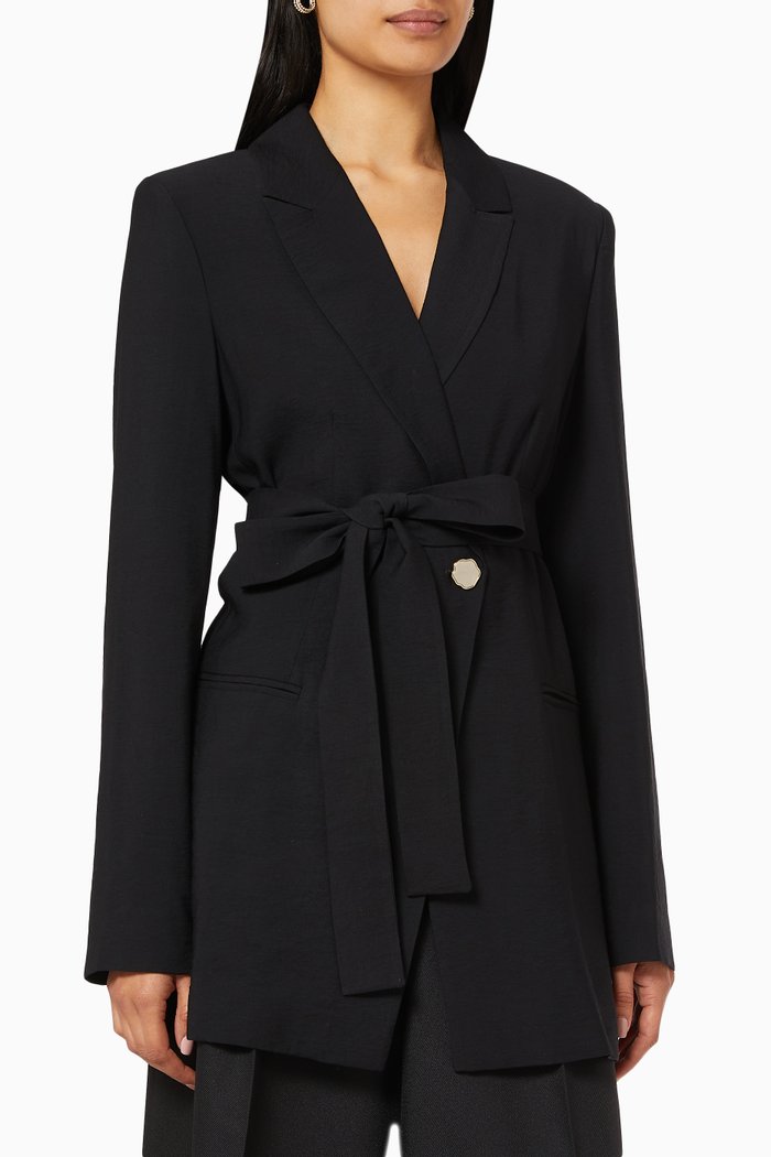 

Longline Belted Blazer, Black