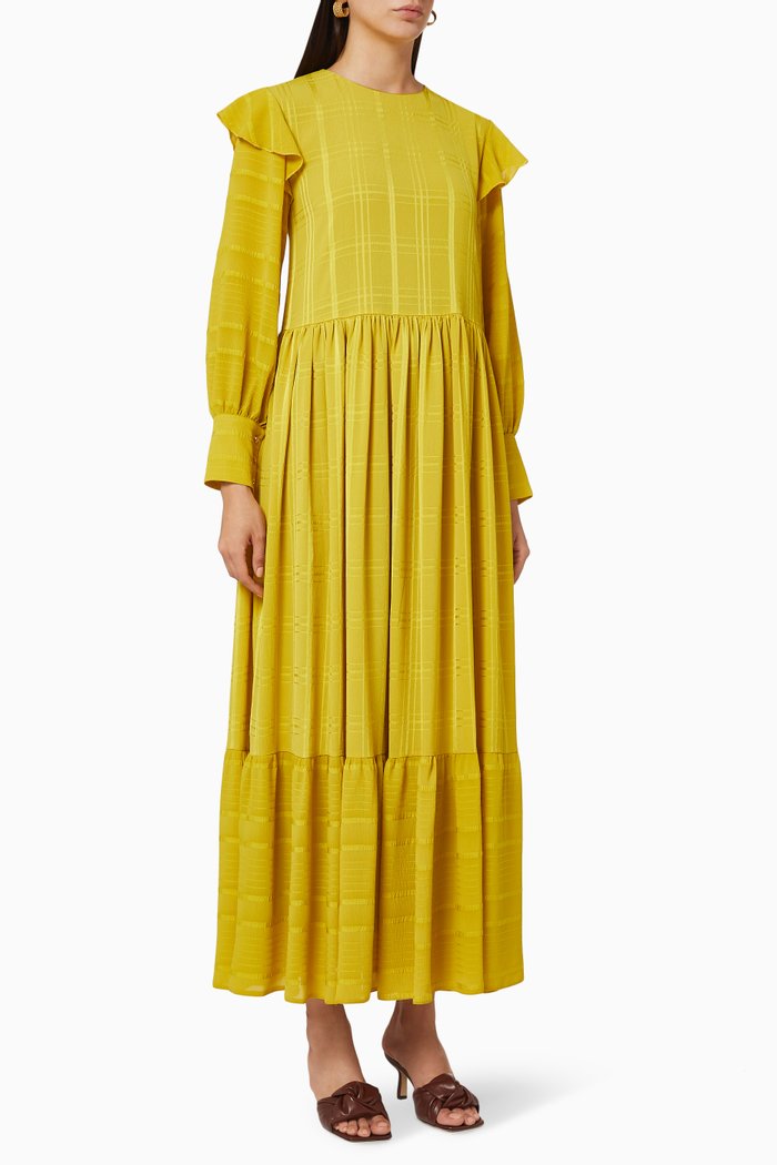 

Plaid Ruffle Dress, Yellow