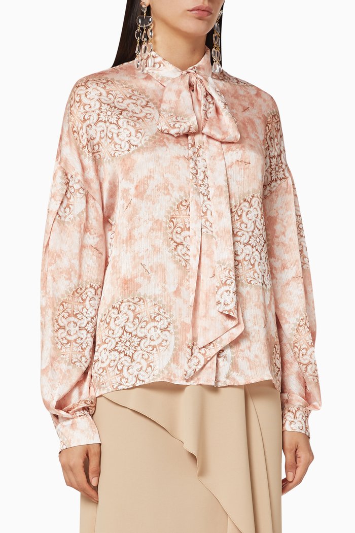 

Necktie Crepe Blouse, Pink