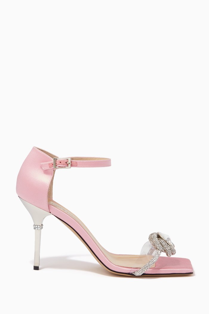 Rosie Crystal-Embellished Sandals in Satin, Pink
