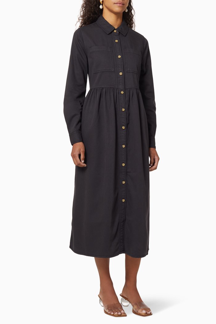

Denim Shirt Dress, Black