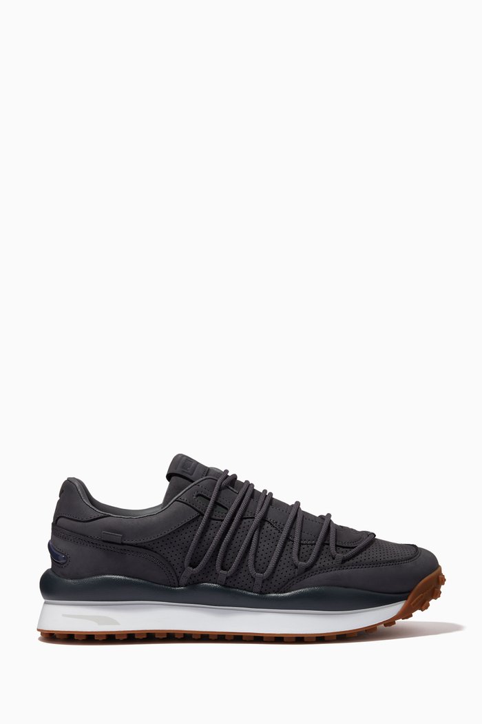 

Lace Rider PRM Sneakers in Nubuck Leather, Black