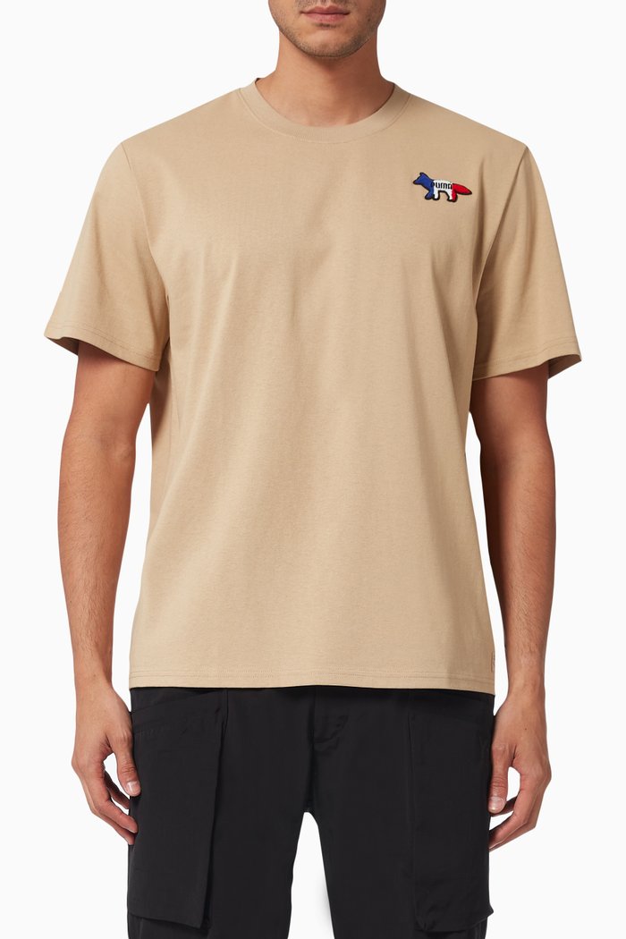 x Maison Kitsune Oversized T-shirt, Brown