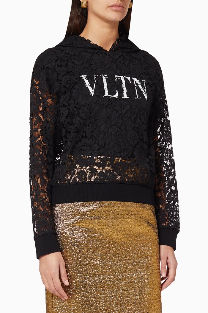 

VLTN Lace Hoodie, Black
