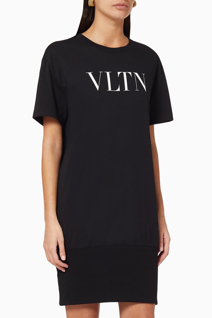 

VLTN Cotton T-Shirt Dress, Black