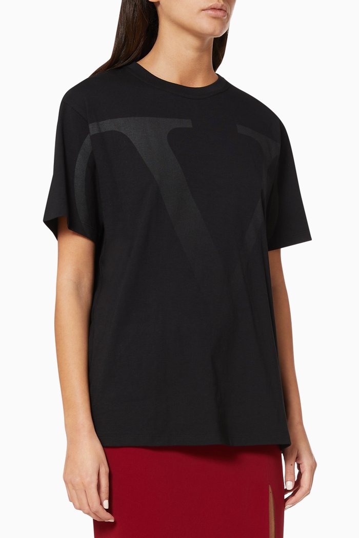 

VLOGO Cotton T-Shirt, Black