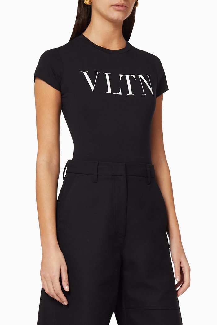 

VLTN Cotton Bodysuit, Black