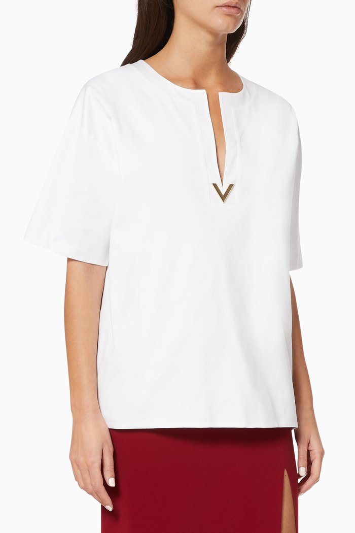 

VGOLD Double Splittable Gabardine Top, White