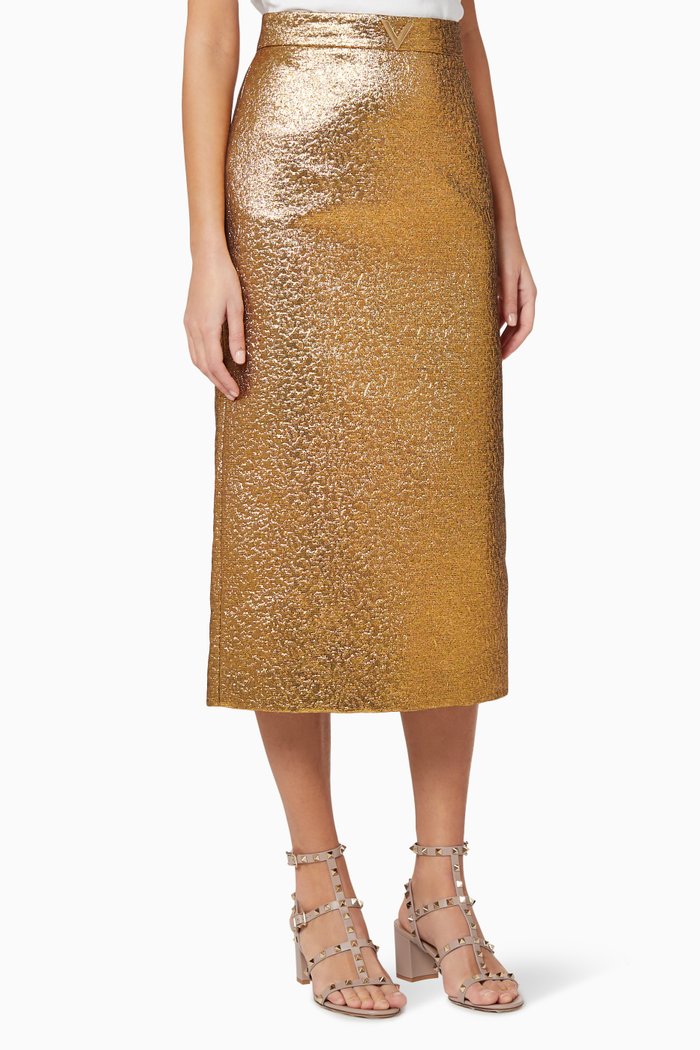 

VGOLD Matelassé Skirt, Gold
