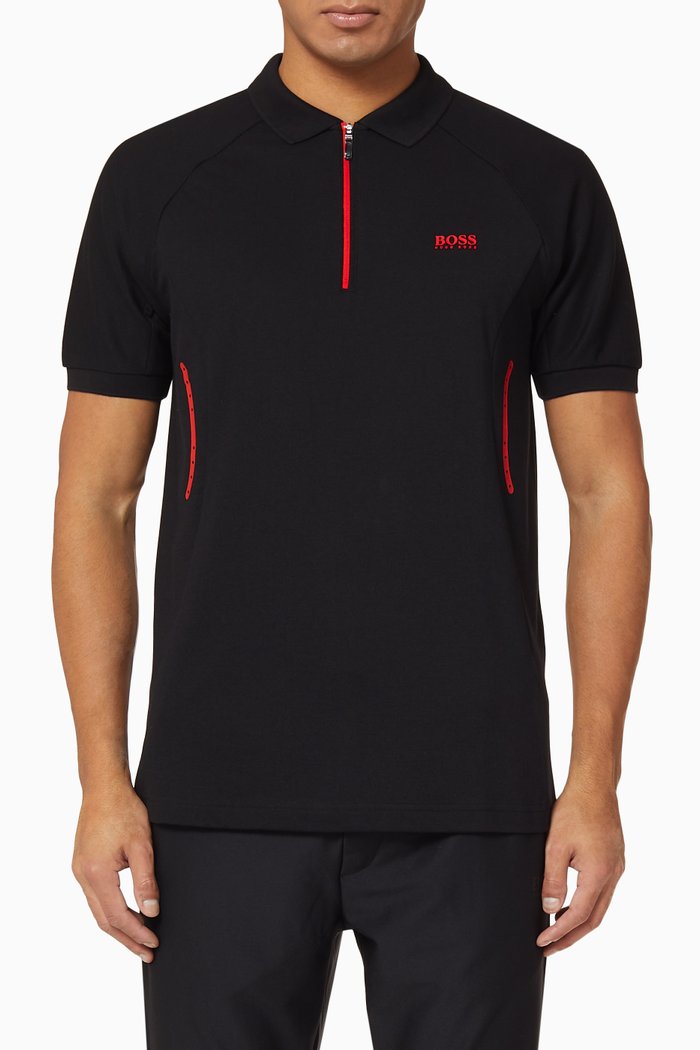 

Philix Stretch Piqué Polo Shirt, Black