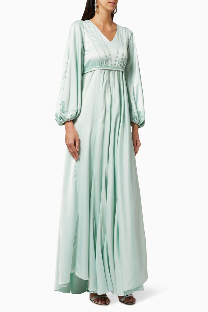 Katniss Embellished Satin Maxi Dress, Multicolour