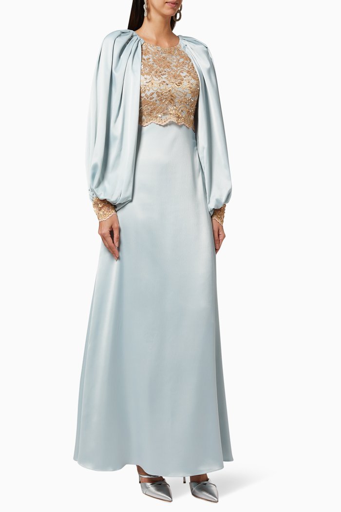 Chia Lace Bodice Dress, Blue