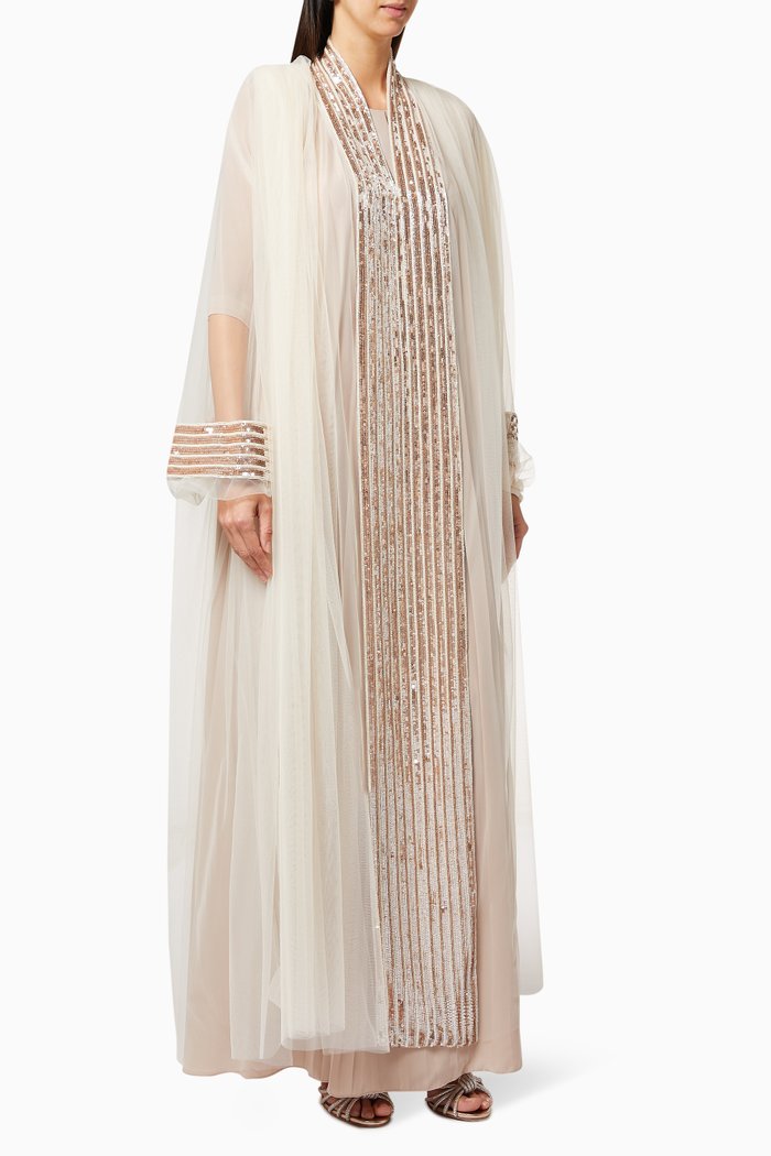 

Ivara Sequinned Kaftan, Neutral