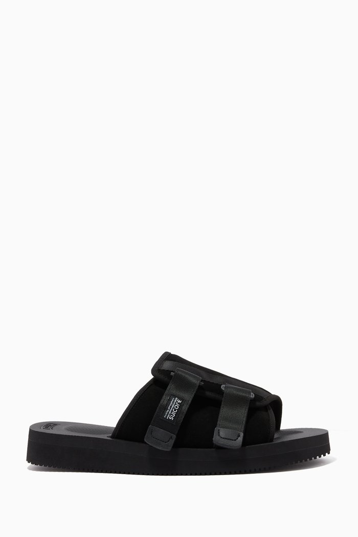

Kaw Strap Sandals in Suede & Nylon, Black