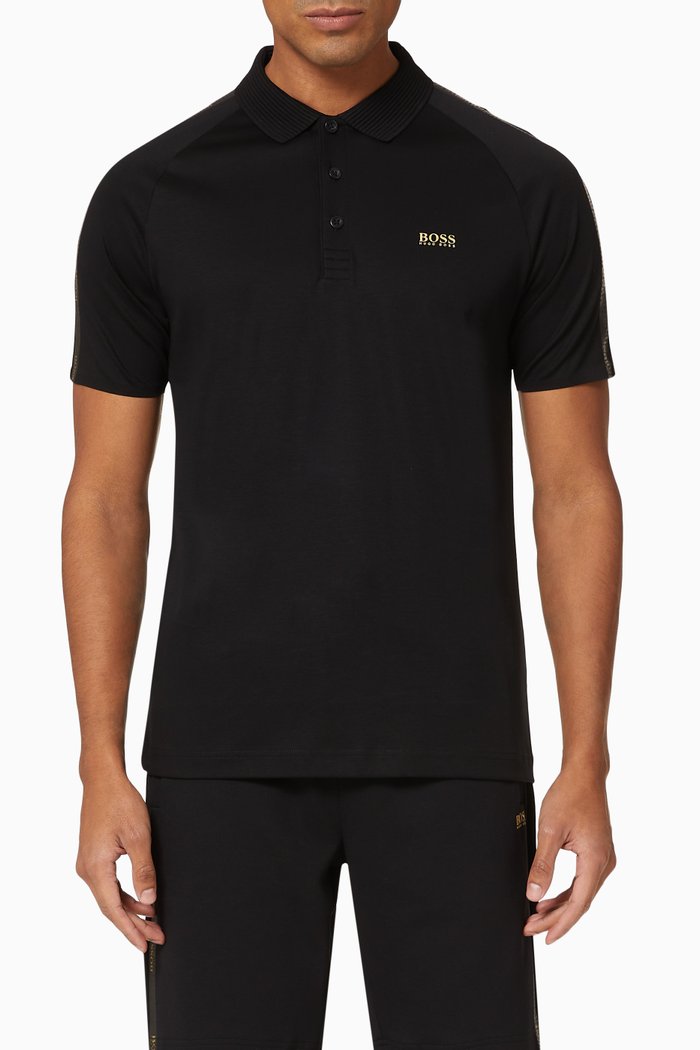 

Paul Gold Cotton-Blend Polo Shirt, Black