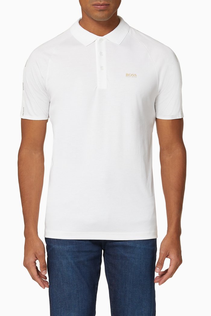 

Paul Gold Cotton-Blend Polo Shirt, White