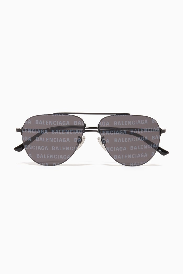 

Invisible XXL Pilot Sunglasses in Metal, Black