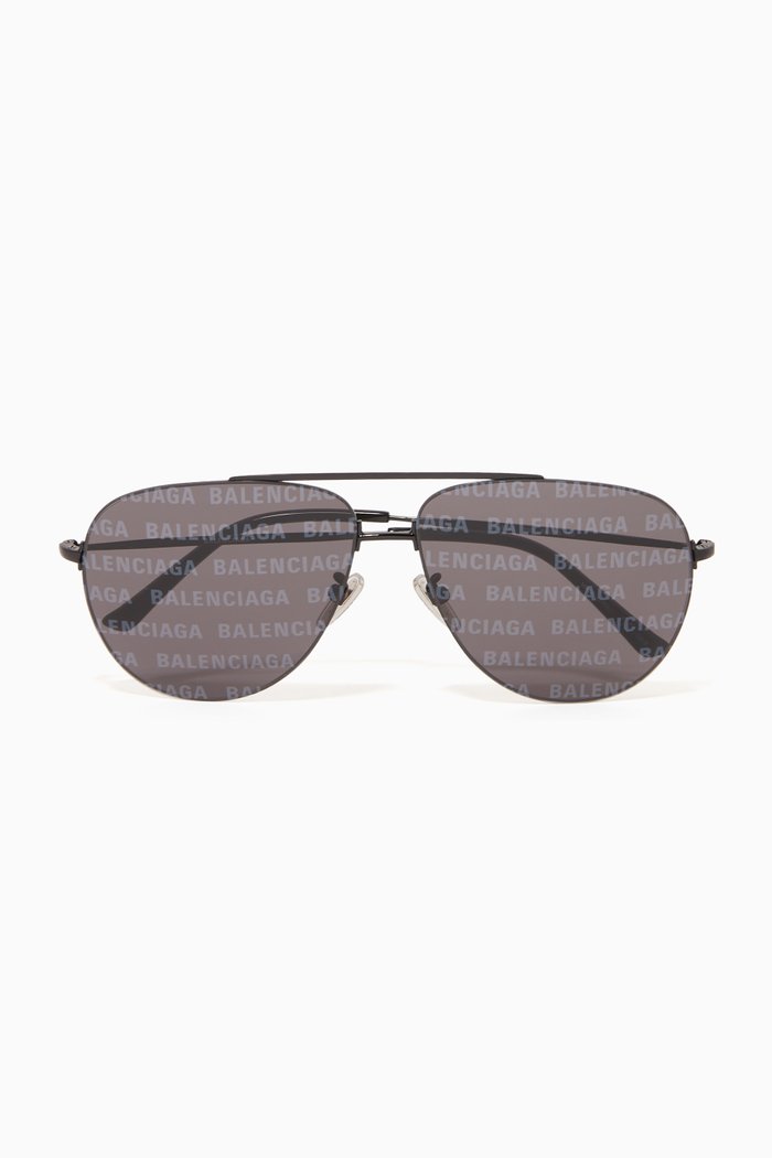 

Invisible XXL Pilot Sunglasses in Metal, Black