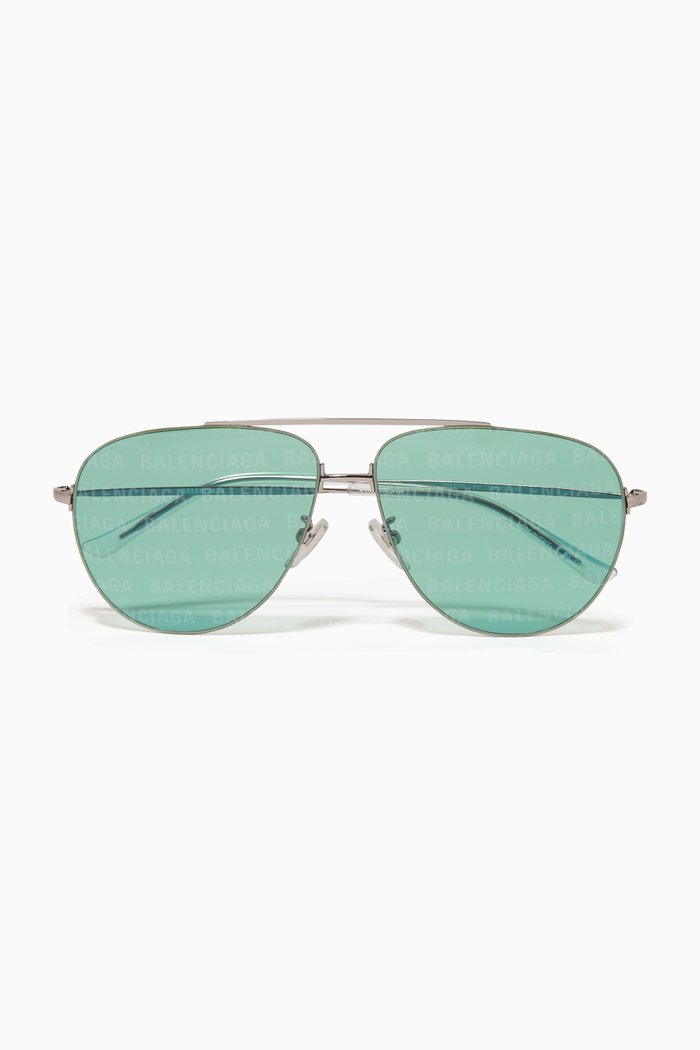

Invisible XXL Pilot Sunglasses in Metal, Grey