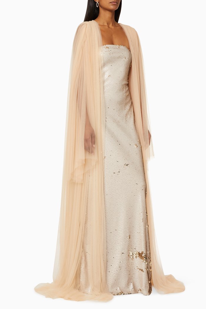 

Sequin Tulle Dress & Jacket, Orange