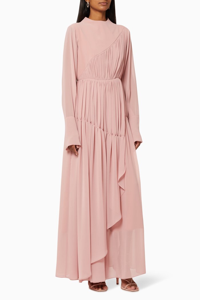 

Asymmetric Pleated Dress, Pink