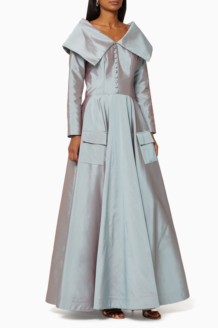 

Two Tone Silk Dress, Grey