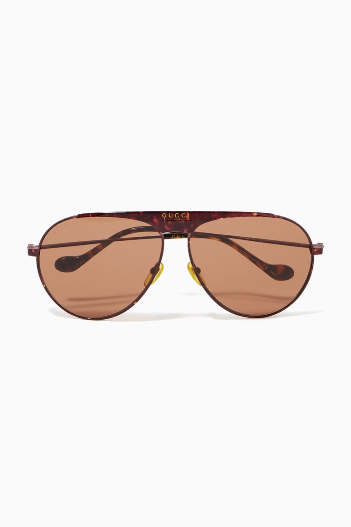 

Aviator Sunglasses in Metal, Brown