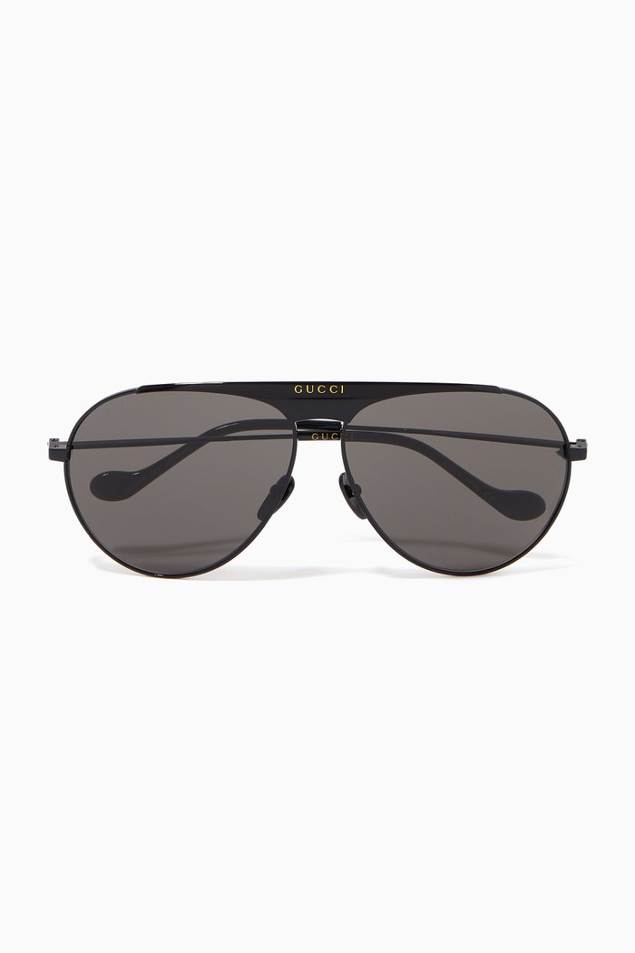 

Aviator Sunglasses in Metal, Black