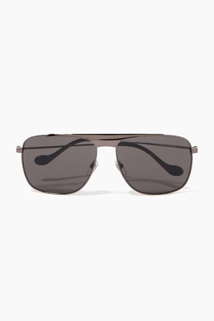 

Aviator Sunglasses in Metal, Grey