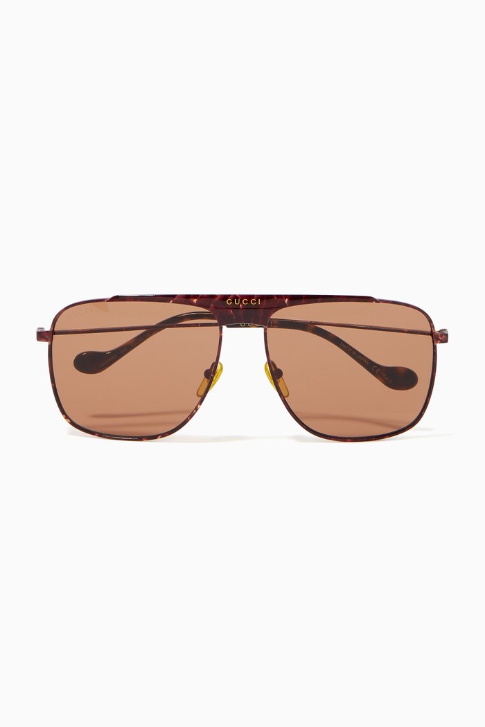 

Aviator Sunglasses in Metal, Brown