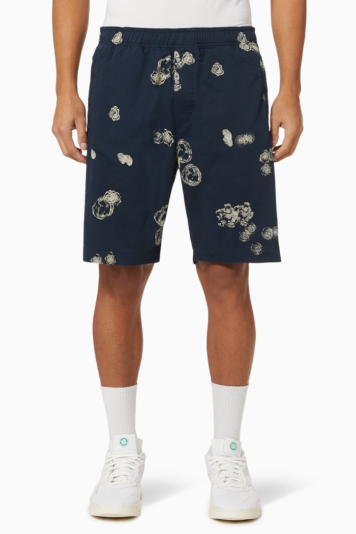 

Alfred Graphic Organic Cotton Twill Shorts, Blue