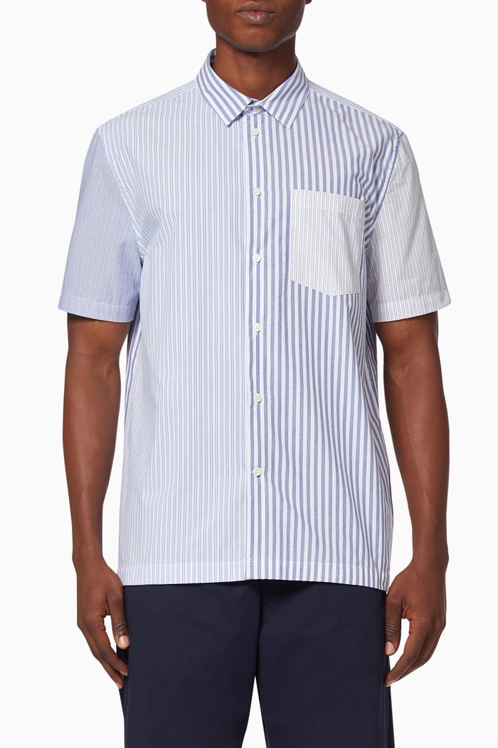 

Thor Striped Organic Cotton Shirt, Blue