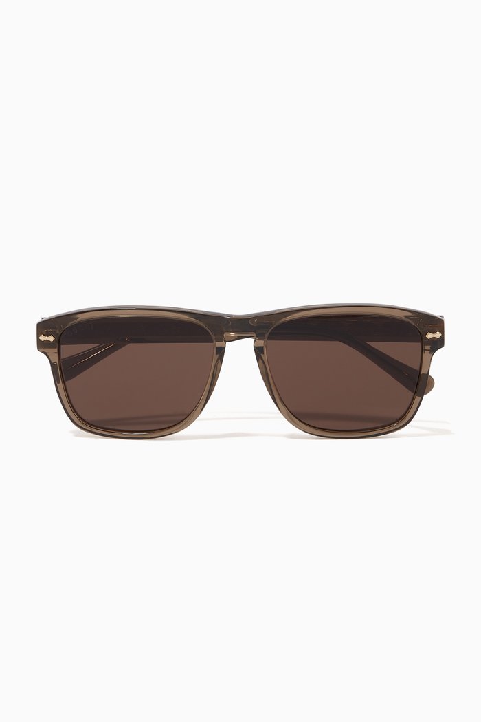 D-Frame Sunglasses in Acetate, Brown