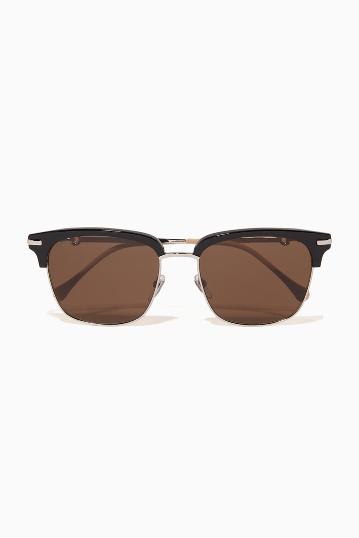 

D-Frame Sunglasses in Acetate & Metal, Black