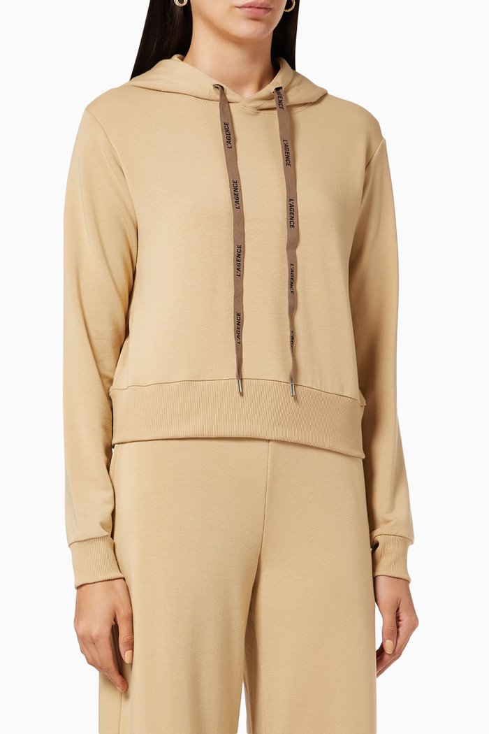 

Elle Jersey Hoodie Sweatshirt, Neutral
