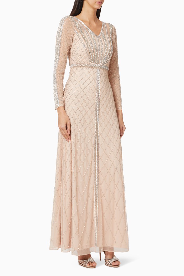 

Bead Embellished Gown, Pink