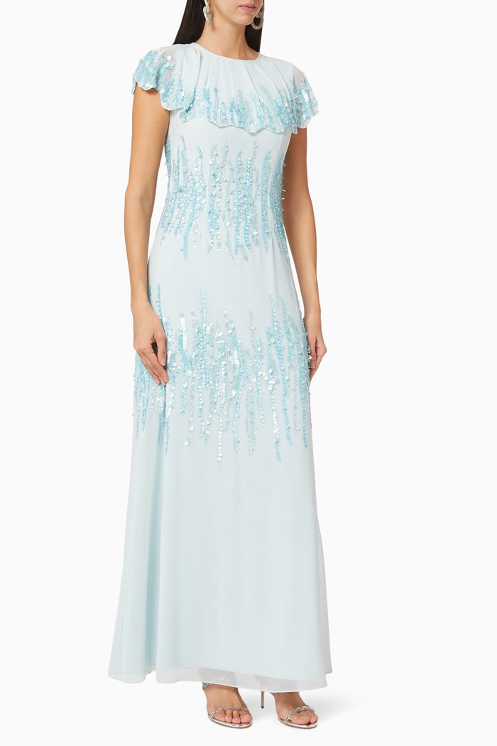 

Beaded Embellished Gown, Blue