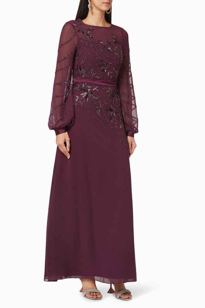 

Bead Embellished Dress, Purple