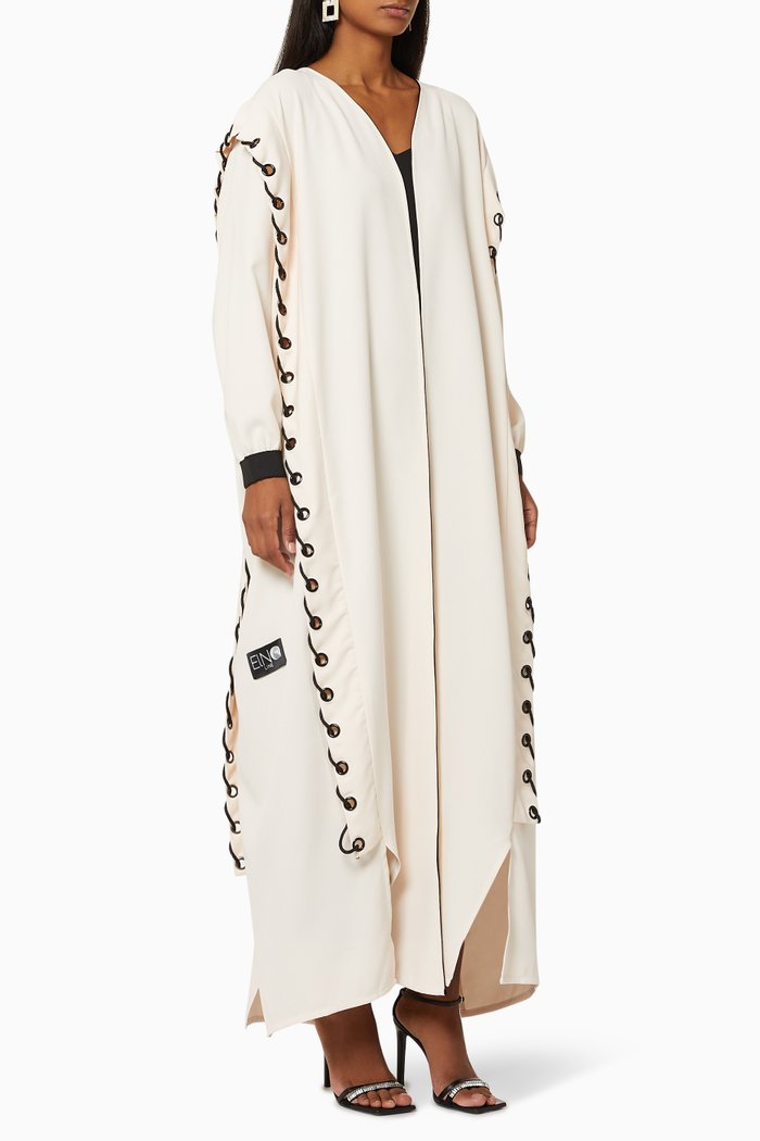 

Embroidered Crepe Abaya, Neutral