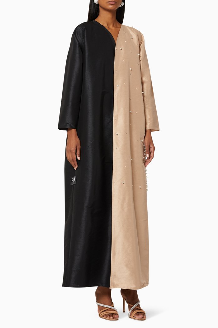 Embellished Colour Block Abaya, Multicolour