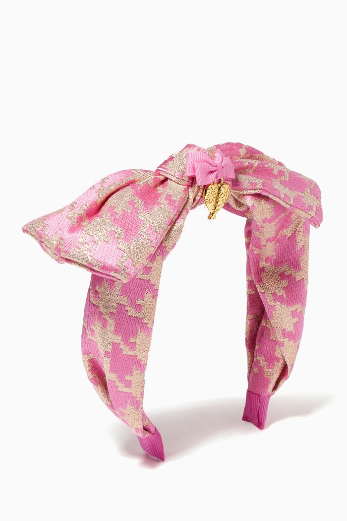 

Leigh Headband in Jacquard, Pink
