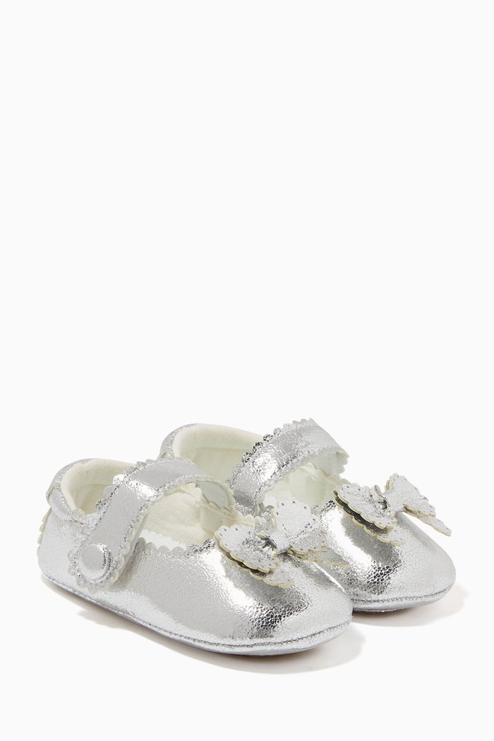 Beau Metallic Shoes, Silver