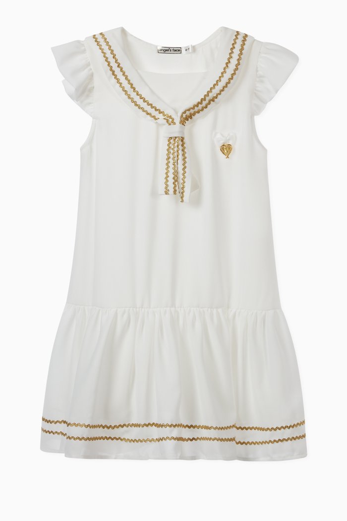 

Kira Dress with Metallic Trims, Neutral