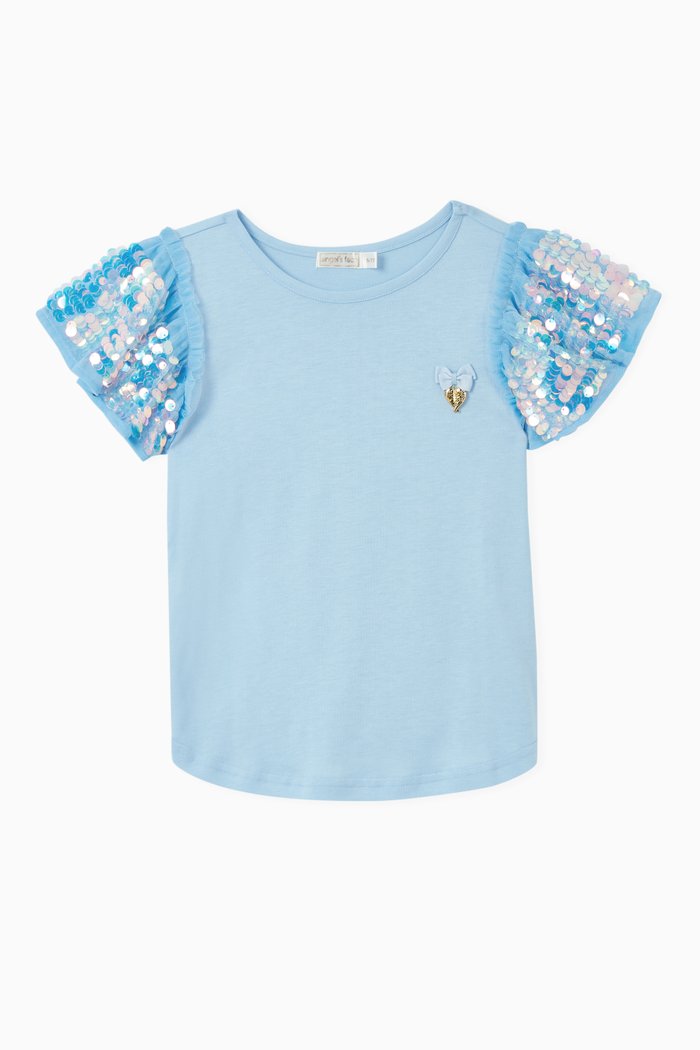 

Louise Top in Cotton Blend, Blue