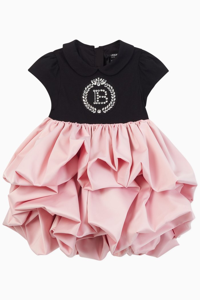 

Rhinestone Embellished Puffy Dress, Black
