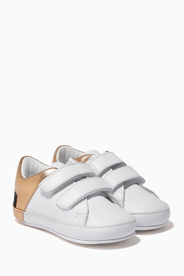 Bicolour Sneakers in Leather, White